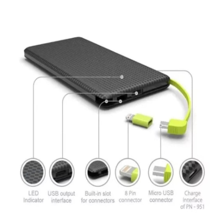 Banco de potência portátil, 10.000mAh, universal, V8, relâmpago