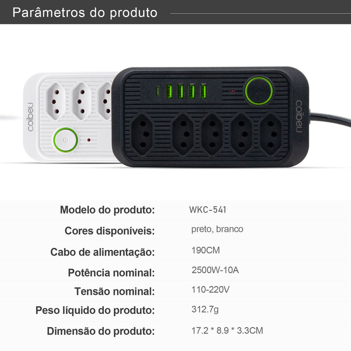 extensão tomada usb filtro de linha para pc do brasil, atenção de tomadas