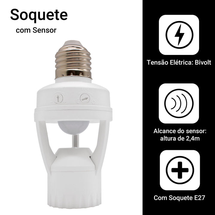 Kit 4 Sensor De Presença Com Fotocélula Para Lâmpada De Soquete E27