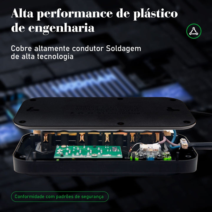 Extensão tomada, Extensão elétrica, Tomada usb, Extensão, regua de de tomada