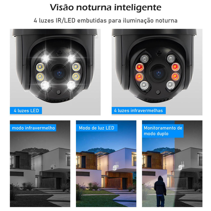 3MP Câmera Icsee Câmeras Vigilância Wifi Câmera de Segurança Monitor