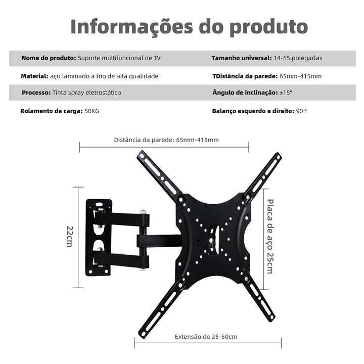 suporte monitor, suporte para tv. PARA TV DE 14" A 55"