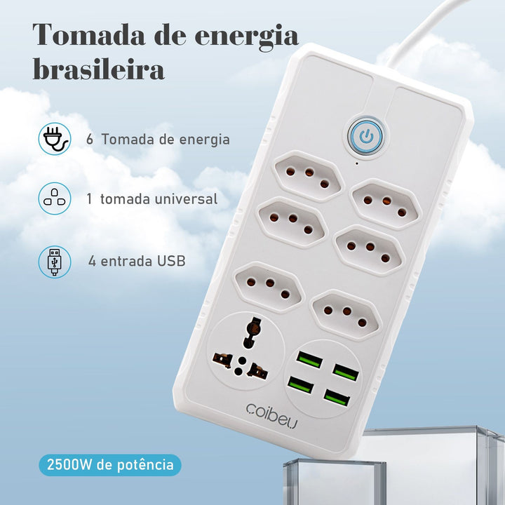extensão tomada usb filtro de linha para pc do brasil, atenção de tomadas