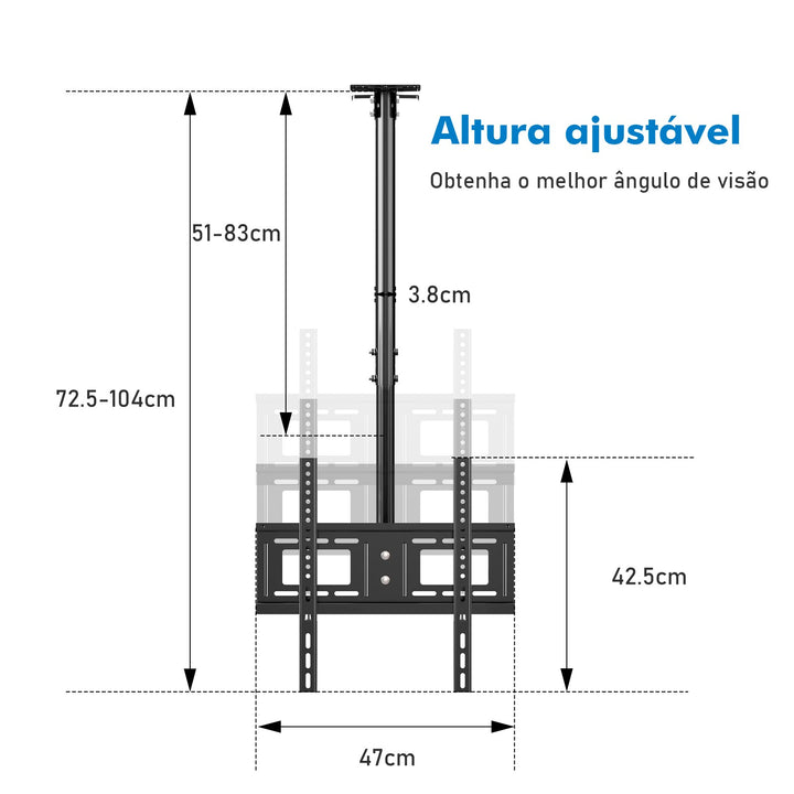 Suporte TV Teto, Suporte Para TV, Racks Para TV, 45KG, 26-60 Polegadas