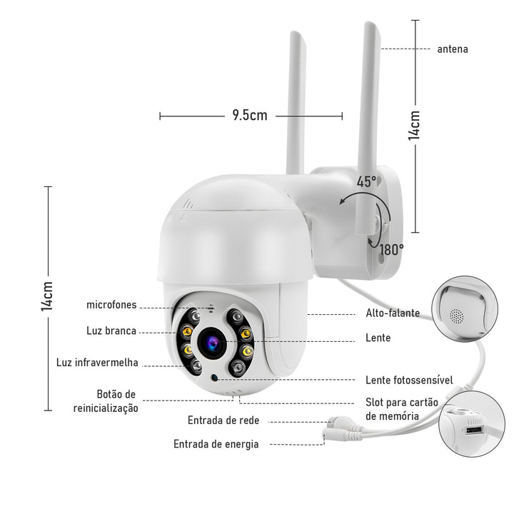 3MP Câmera Icsee Câmeras Vigilância Wifi Câmera de Segurança Monitor