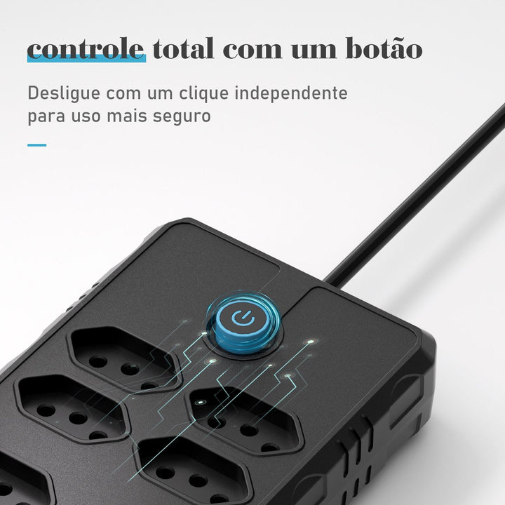 Extensão tomada, Extensão elétrica, Tomada usb, Extensão, regua de de tomada