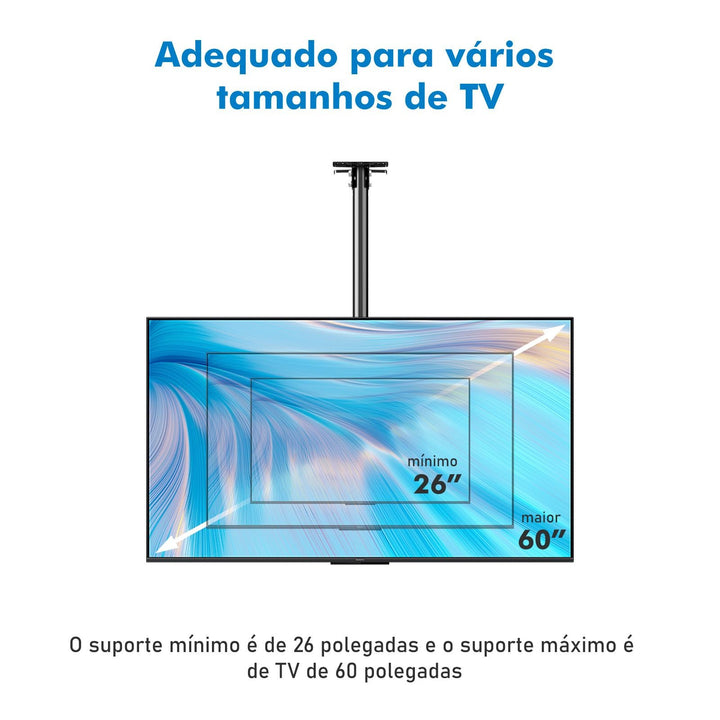 Suporte TV Teto, Suporte Para TV, Racks Para TV, 45KG, 26-60 Polegadas