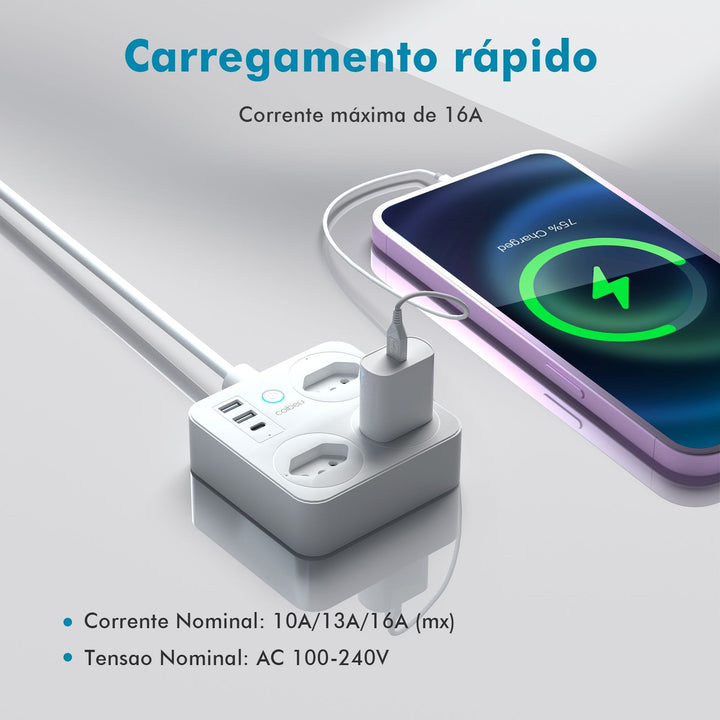 extensão tomada usb filtro de linha para pc do brasil, atenção de tomadas