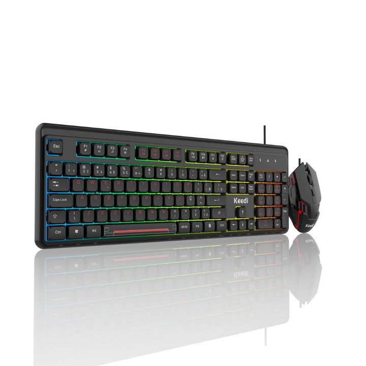 Kit Teclado Mouse Gamer KEEDI-TEC813 Membrana LED USB