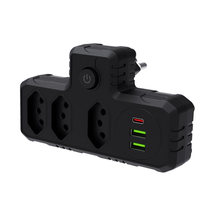 Extensão tomada, Extensão elétrica, Tomada usb, Extensão, regua de de tomada