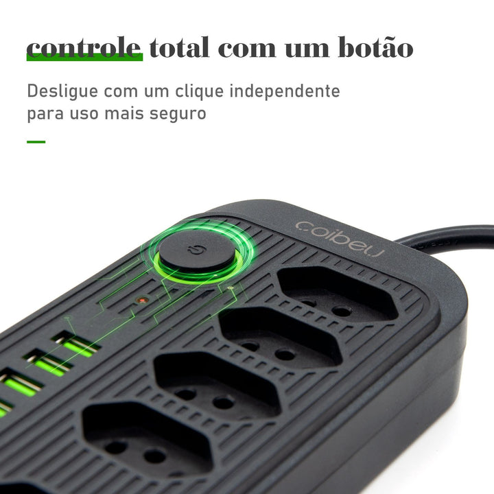 Extensão tomada, Extensão elétrica, Tomada usb, Extensão, regua de de tomada