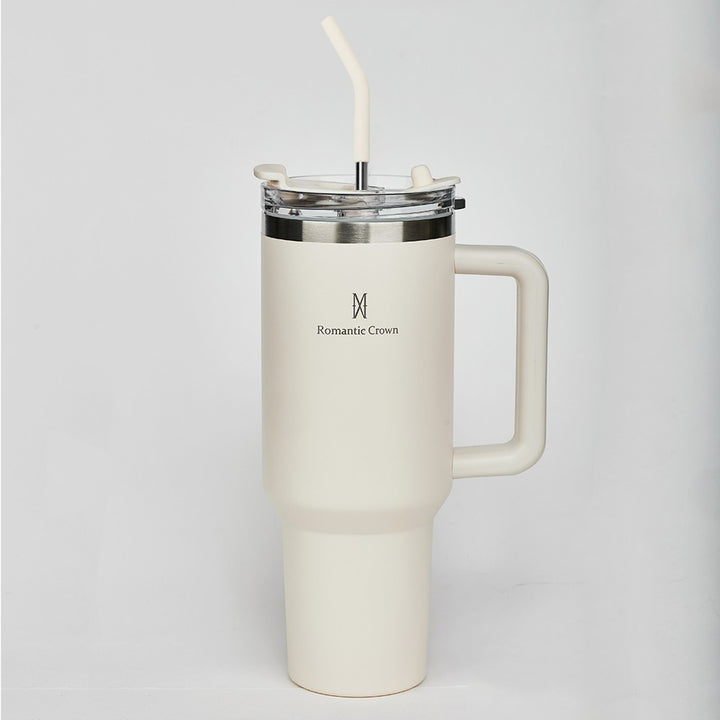 Romantic Crown Copo Térmico Inox 1,2l Com Alça, Tampa, Canudo Inox E Escova