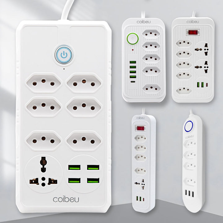 Extensão tomada, Extensão elétrica, Tomada usb, Extensão, regua de de tomada