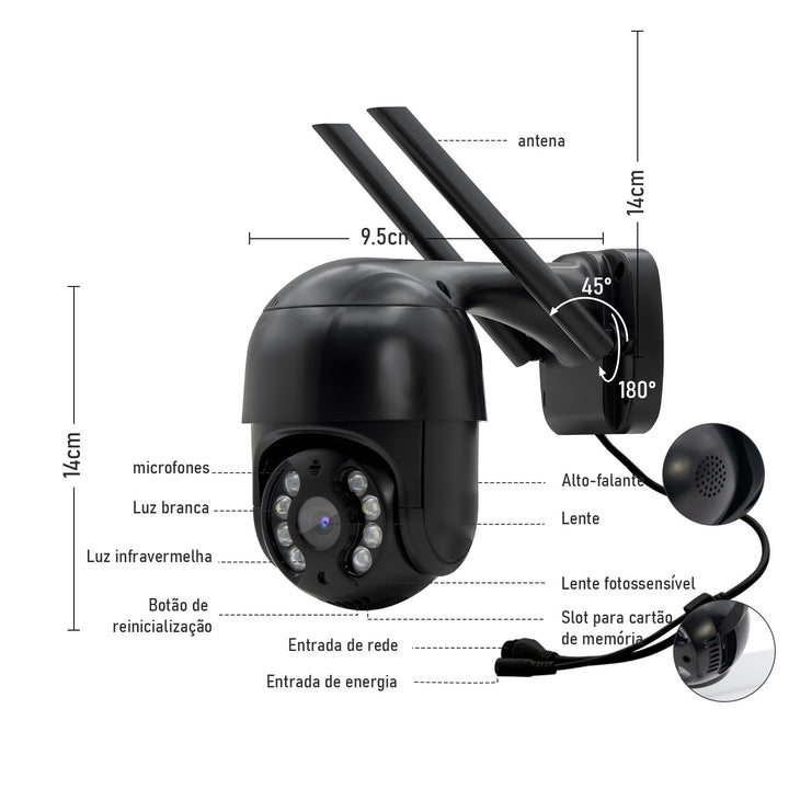 3MP Câmera Icsee Câmeras Vigilância Wifi Câmera de Segurança Monitor