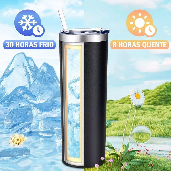 Romantic Crown Copo Térmica 600ml Inox Anti-vazamento Para Café/chá/bebidas