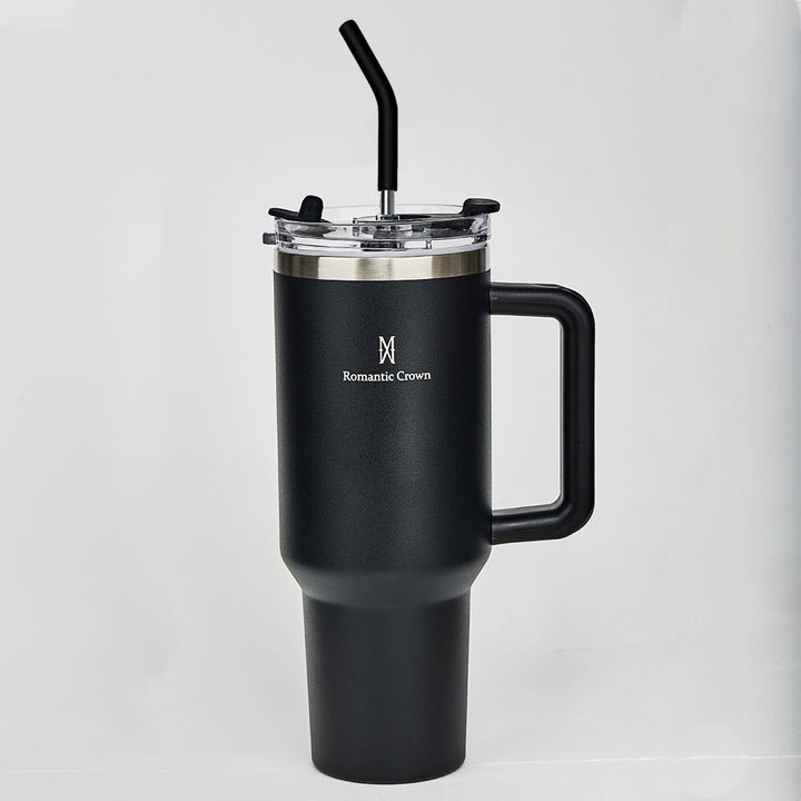 Romantic Crown Copo Térmico Inox 1,2l Com Alça, Tampa, Canudo Inox E Escova