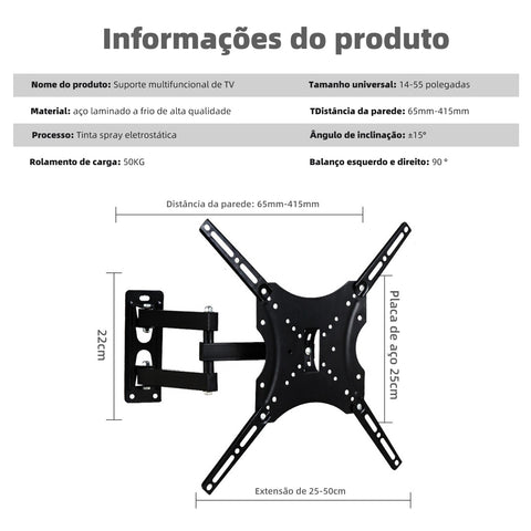 suporte monitor, suporte para tv. PARA TV DE 14" A 55"