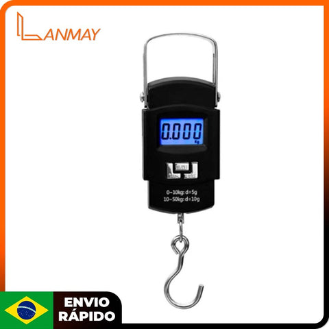 Lanmay Balança Portátil Digital Eletrônica Mão Mala Bagagem Pesca Até 50kg