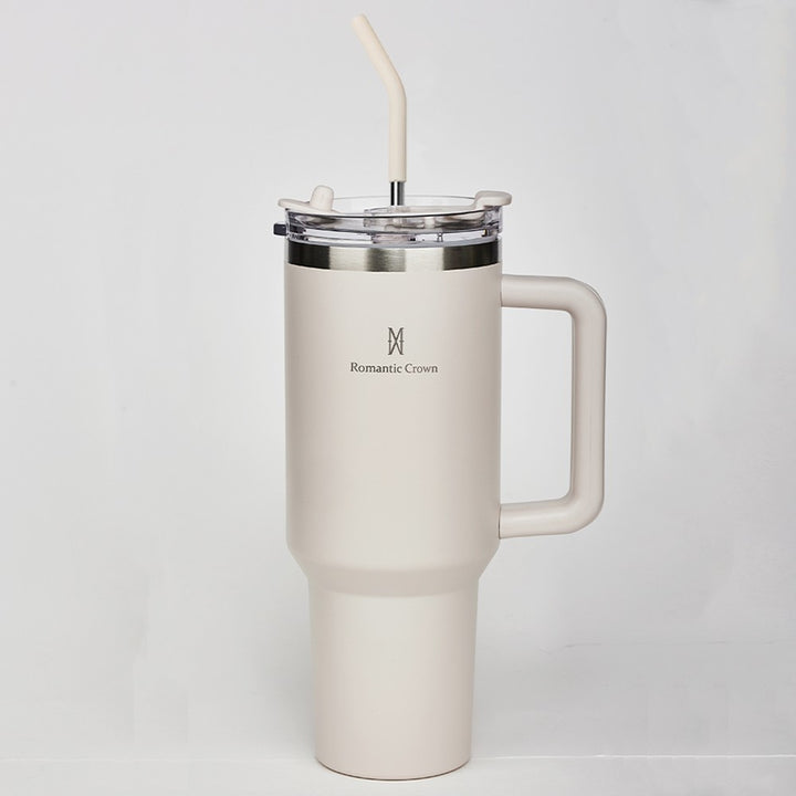 Romantic Crown Copo Térmico Inox 1,2l Com Alça, Tampa, Canudo Inox E Escova