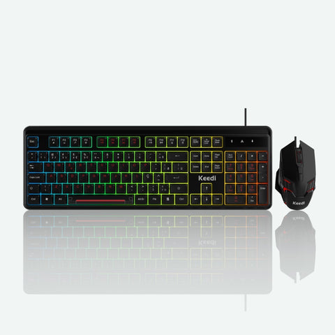 Kit Teclado Mouse Gamer KEEDI-TEC813 Membrana LED USB
